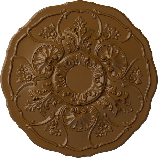 Ekena Millwork Cornelia Ceiling Medallion (Fits Canopies up to 4"), Hand-Painted Smokey Topaz, 22 1/2"OD x 1 1/2"P CM22CNSTF - main
